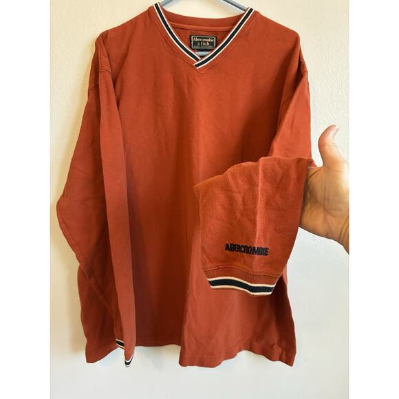 90s Abercrombie Outdoor Heavy Long Sleeve Orange Ringer Thermal Men Shirt XL USA - Picture 6 of 8